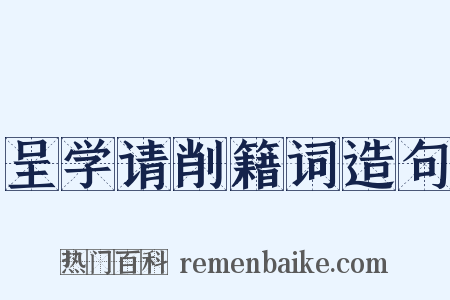 呈学请削籍词造句是什么意思的图片